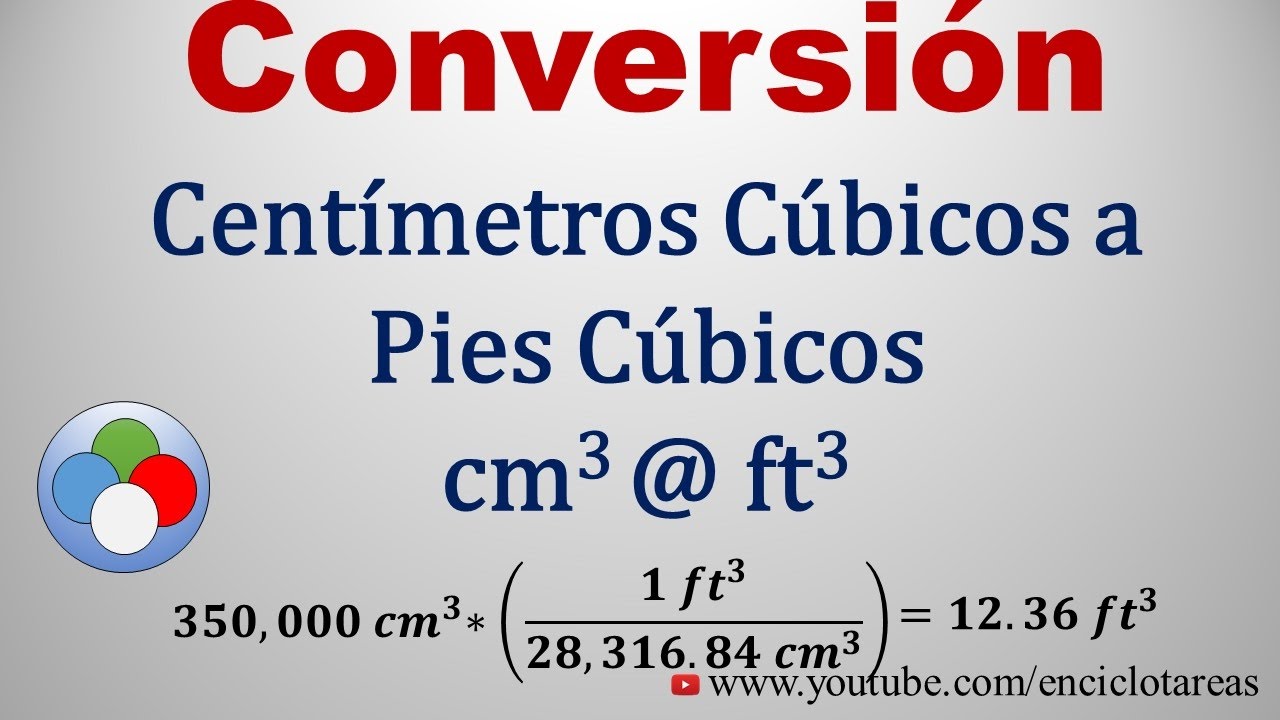 Convertir de Centimetros Cúbicos a Pies Cúbicos (cm³ a ft³) - YouTube