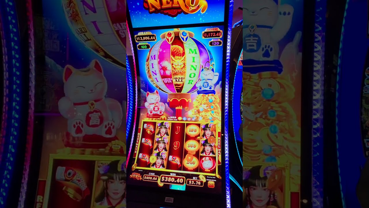 The NEW Double Neko Slot Machine Bonus is CRAZY! #slots #casino #lasvegas
