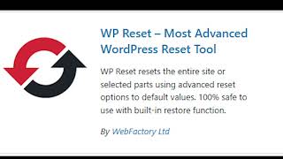 Plugins WP Reset Most Advanced Wordprass Reset Tool For Any Wordprass
