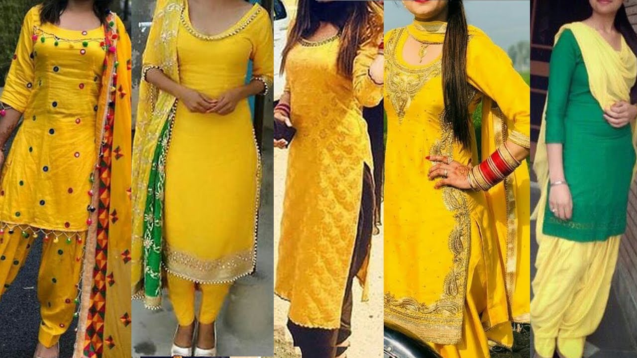 Yellow Punjabi Suits || Yellow Punjabi Suit Colour Combinations 2020 -2021  - YouTube