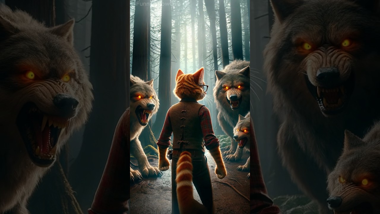 Dad saves Kitten from Hungry Wolves!?🙀🐺 