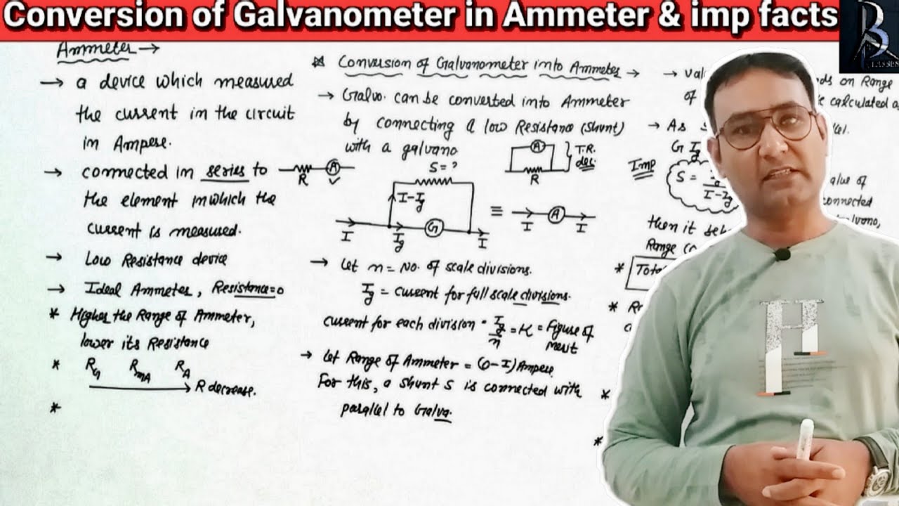  Ammeter Conversion of Galvanometer in Ammeter important facts