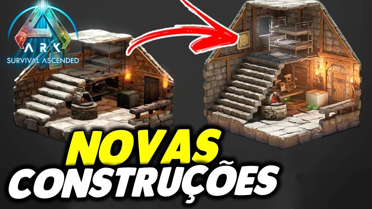 NOVAS ESTRUTURAS E CONSTRUÇÃO NO NOVO ARK SURVIVAL ASCENDED - YouTube