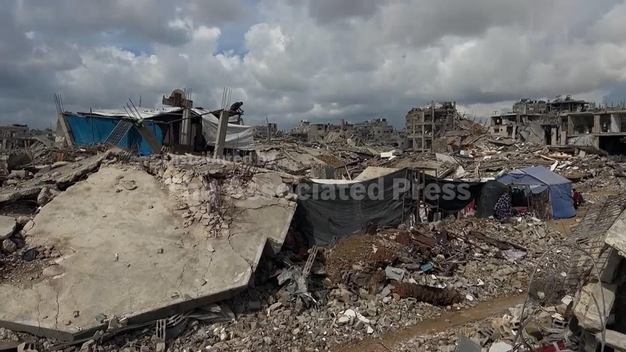 Palestinians in Gaza try to winterproof shelters of rubble and blankets unsure how they will survive