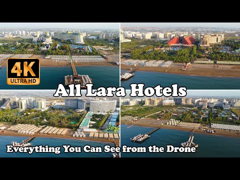 All Hotels on the Lara Beach Antalya Turkey Hotel from a Drone in 4K