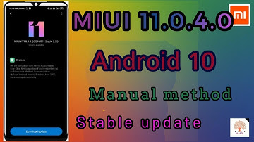Miui 11.0.4.0 | Stable update |Redmi note 8 pro | Manual method