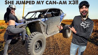 GIRLFRIEND JUMPS MY CAN-AM!!