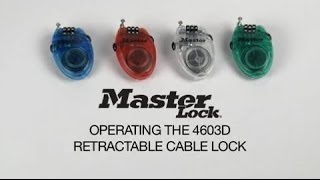 Master Lock | Operating the 4603D Retractable Cable Lock