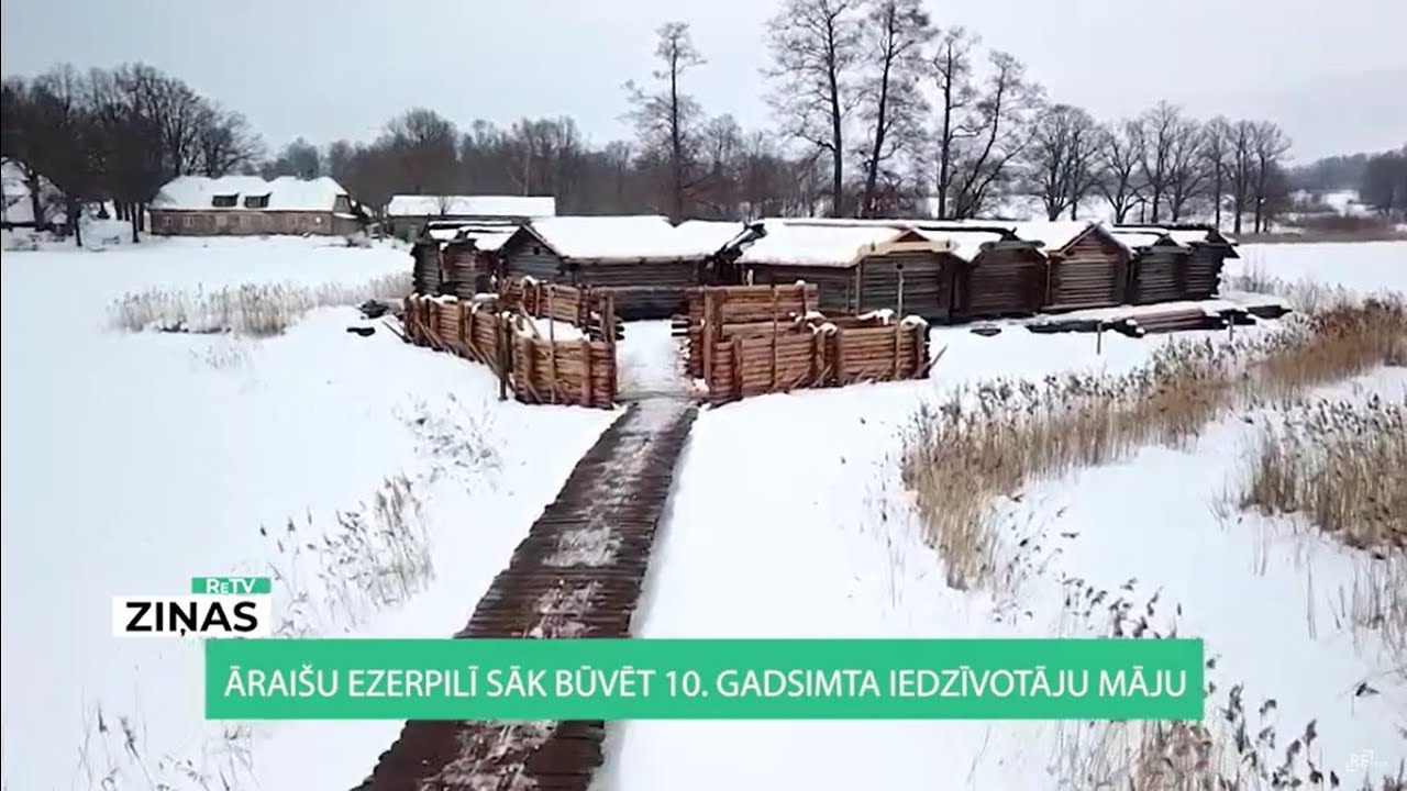 ReTV: Āraišu ezerpilī sāk būvēt 10. gadsimta iedzīvotāju māju