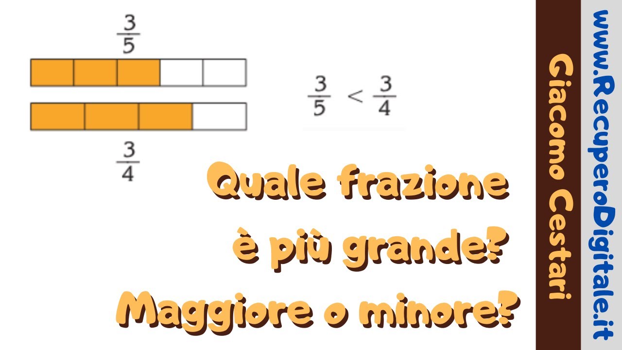 Confronto Tra Frazioni Con Numeratore E Denominatore Diversi 09 confronto tra frazioni - YouTube