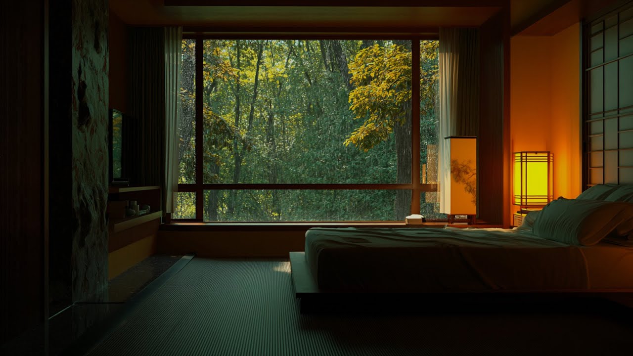 Rainy Night Piano Ambience | Gentle Piano Music for Calm Thoughts and Emotional Ease