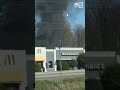 Raw video: Car bursts into flames at McDonald's drive-thru in Randolph, Vermont