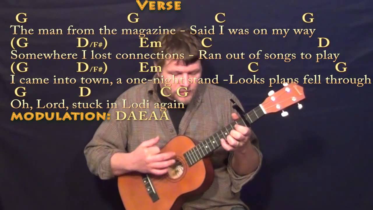 Lodi (CCR) Bariuke Cover Lesson with Chords/Lyrics Capo 3rd - YouTube