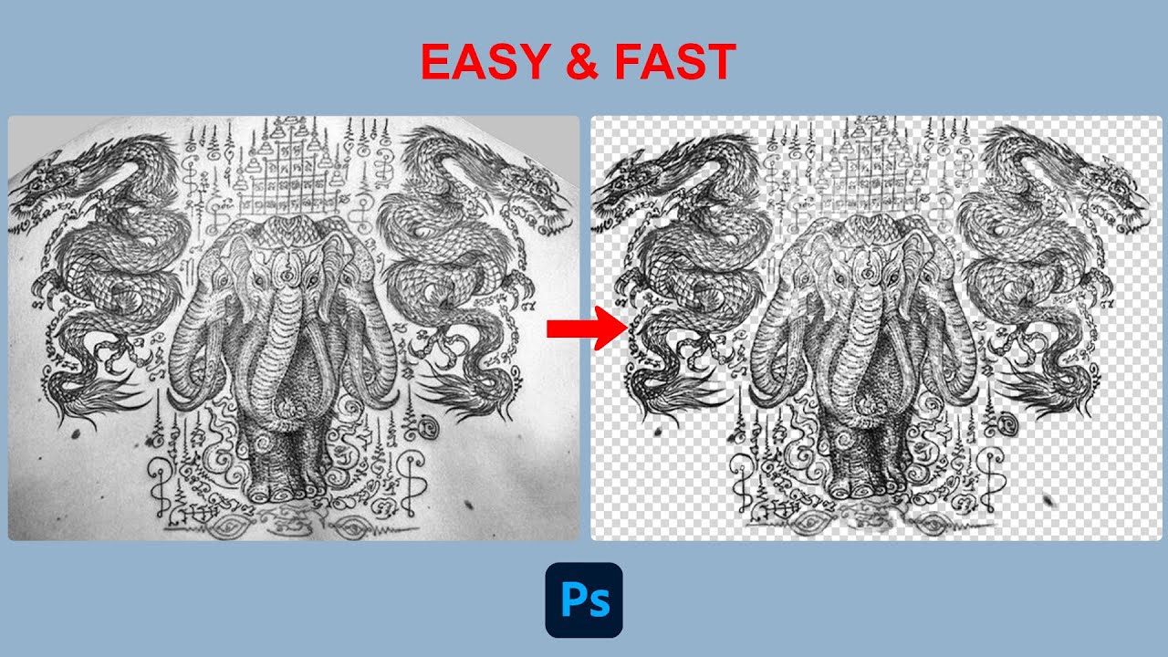 HOW TO REMOVE WHITE BACKGROUND FROM DRAWING || Photoshop Phenoms