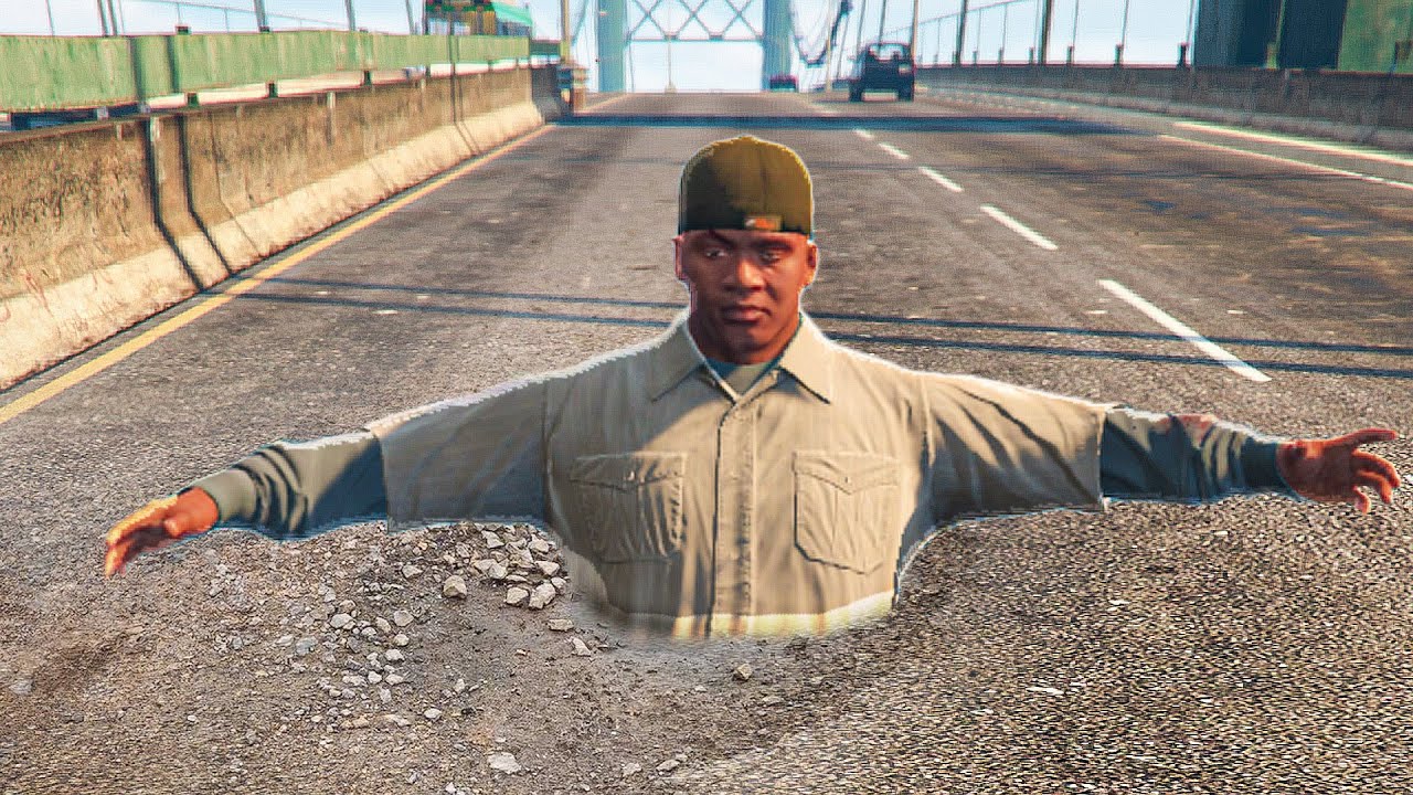 Franklin Can Jump Through Bridges in GTA V? - DarkViperAU