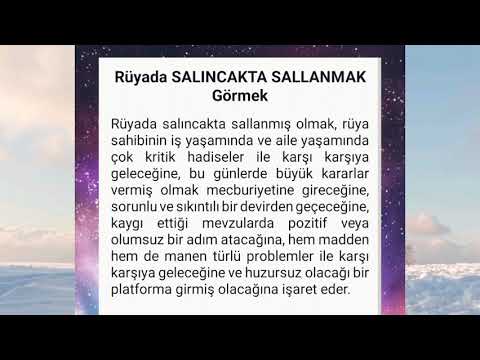 rüyada salıncak sallanmak