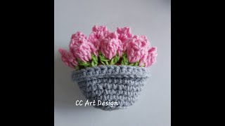 #43 Crochet Tulip Coaster / Flower Pot / Table decoration / DIY