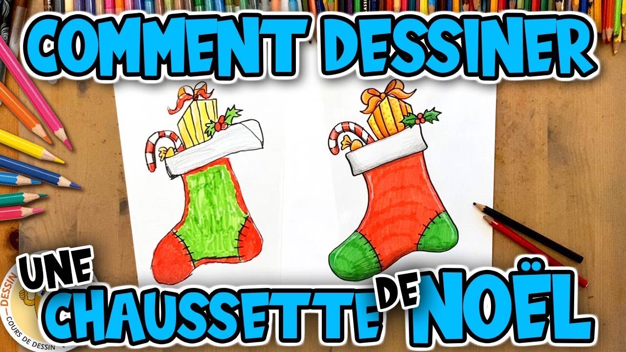 Comment dessiner une CHAUSSETTE DE NOEL | Dessin Pour Enfant - YouTube
