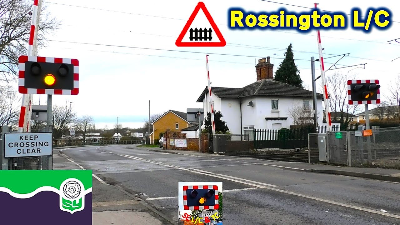 Fast trains at Rossington Level Crossing, South Yorkshire