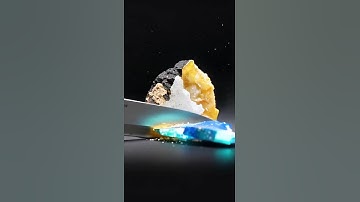 Super-sharp knife slices through obsidian, quartz, sapphire, emerald, jade, and diamond in slow moti