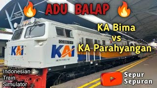 Bima Railway Service || Racing Competition with Argo Parahyangan Train || Indonesian Train Simulator