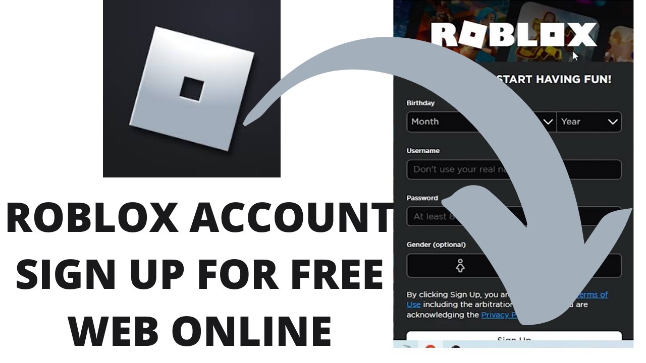 How to Sign Up Roblox Account? Register/Make/Create New Roblox Account Free  from Web-browser Online 