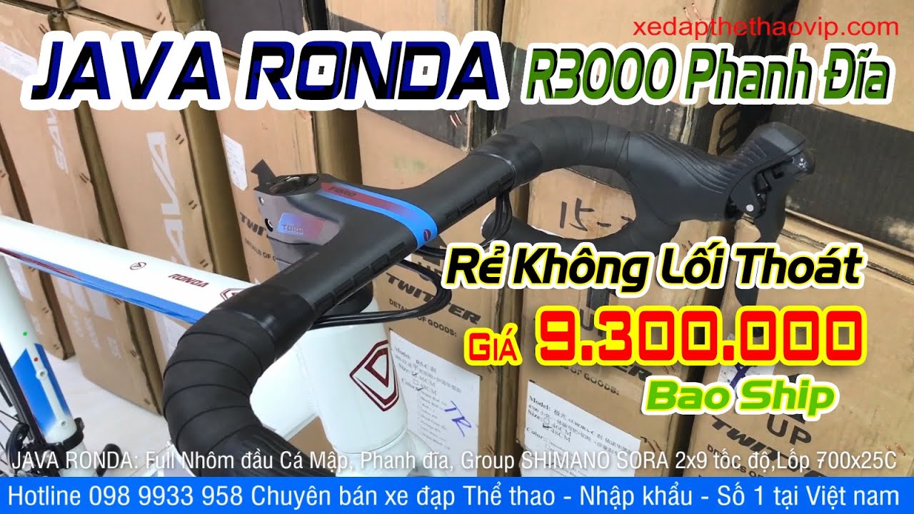 Giá 9.300.000 JAVA RONDA shimano SORA R3000 phanh đĩa, full Nhôm đầu Cá ...