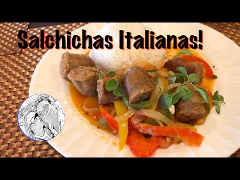 Salchichas Italianas - Como hacer Salchichas Italianas Con Verdura - Receta de Salchichas Italianas