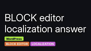 Wordpress: Gutenberg block JavaScript localisation on Polyglots does not work