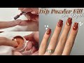 Dip Powder Rebalance/Fill | DOUBLE DIP NAILS Brown Dip Powder | How To Remove Nail Lifting w/ E-File