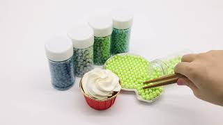 Yasin Edible Sugar Pearls Sprinkles for Easter Cupcake Decoration