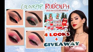 NEW COLOURPOP RUDOLPH THE RED NOSED REINDEER FULL COLLECTION, SWATCHES, TUTORIAL, REVIEW &amp; GIVEAWAY