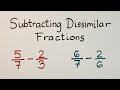 Subtracting Dissimilar Fractions Quiz