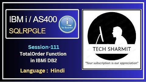totalorder function in db2 sql | SQLRPGLE | ibmi training | sqlrpgle as400 | ibm db2 function