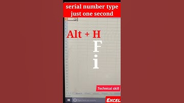 excel # short video and new tricks #serial numbers type just one second @#..