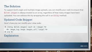 Resolving the undefined method 'each' Error in Ruby on Rails with Shrine for Image Uploads