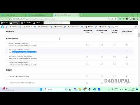 Custom dynamic permissions from custom module Drupal 9, Drupal 10, Drupal 8 | D4Drupal