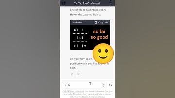 ChatGPT can not win in tic tac toe then offer me a draw