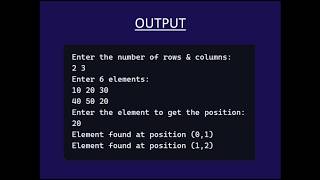 Matrix Element Search