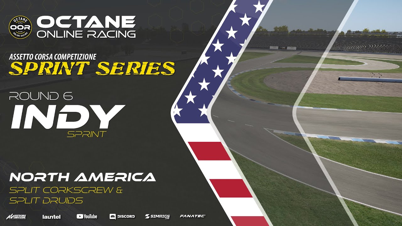 ACC Sprint Series - R6 Indianapolis (North America - Splits Corkscrew & Druids)