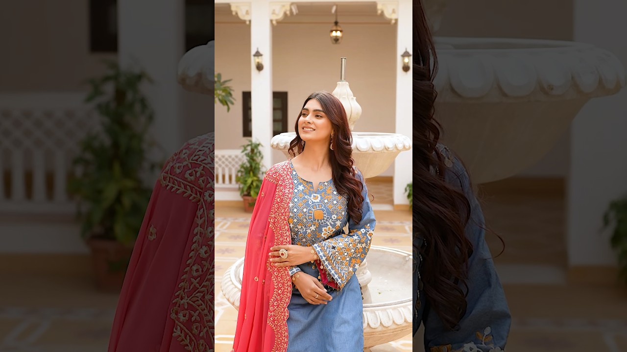 Grayish Blue Heavy Embroidered Suit – Mirror Work, Coin Tassels