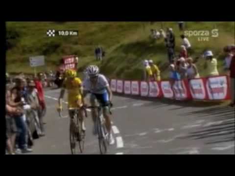 Contador vs Rasmussen on col de peyresourde in stage 15 of the tour de france of 2007