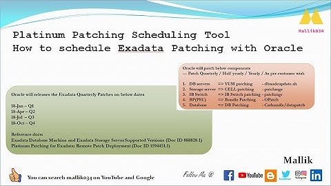 #04 Platinum Patching Scheduling Tool - Exadata Patching - Rolling/Non-Rolling/Hybrid Patching