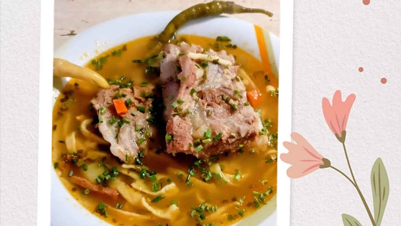 02.03.2026🥣DELICIOASA CIORBĂ DE OASE PROASPETE DE PORC CU LEGUME,TĂIȚEI DE CASA SI ACRITĂ CU MOARE 👍