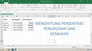 Cara Menghitung Persentase Penurunan dan Kenaikan di Microsft Excel 2016