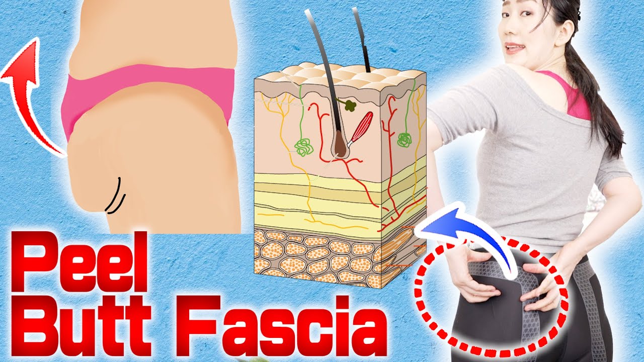 Japanese Fascia Peeling Massage   Easy Yoga to Lift up Stubborn Sagging Butt  NO Training