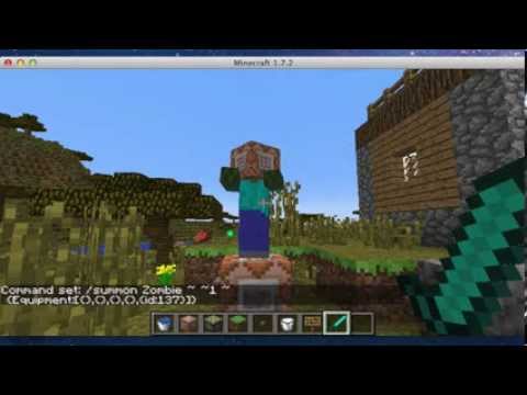 Minecraft Tutorial: Summoning Zombies w/ Blocks for Heads!