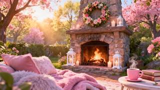 🌸 a soft spring morning by the fire… forget everything else for a while ☕️