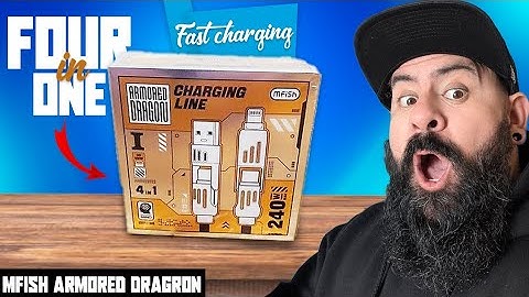 MFish Armor Dragon 240W 4-in-1 Fast Charging Cable – Ultimate Charger for Apple & Android!