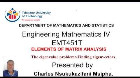 2.2 EMT451T Matrix Analysis   Finding eigenvectors for repeated eigenvalues